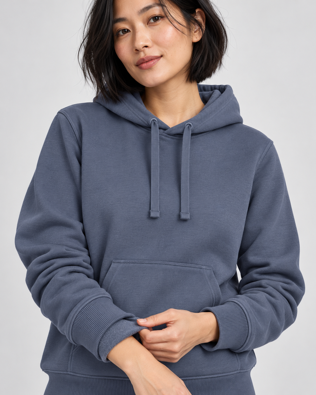 Sitztgut Unisex-Hoodie mit Kängurutasche – Blue Grey – Materialdetail