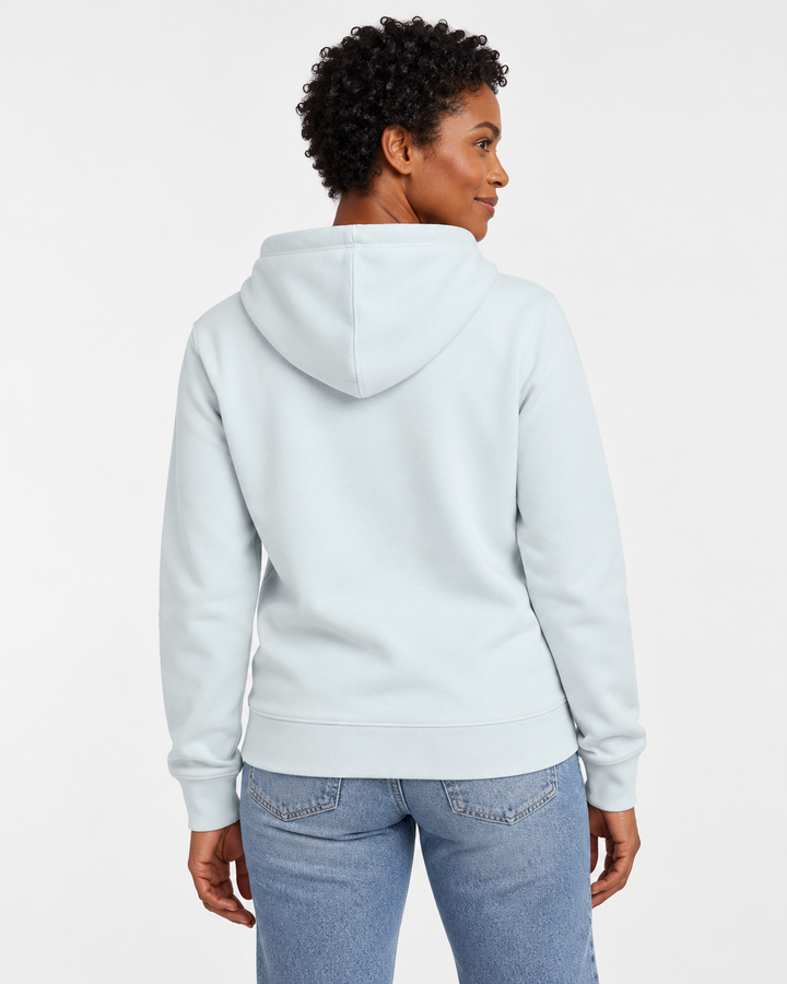 Sitztgut Unisex-Hoodie mit Kängurutasche – Blue Ice – Rückenansicht