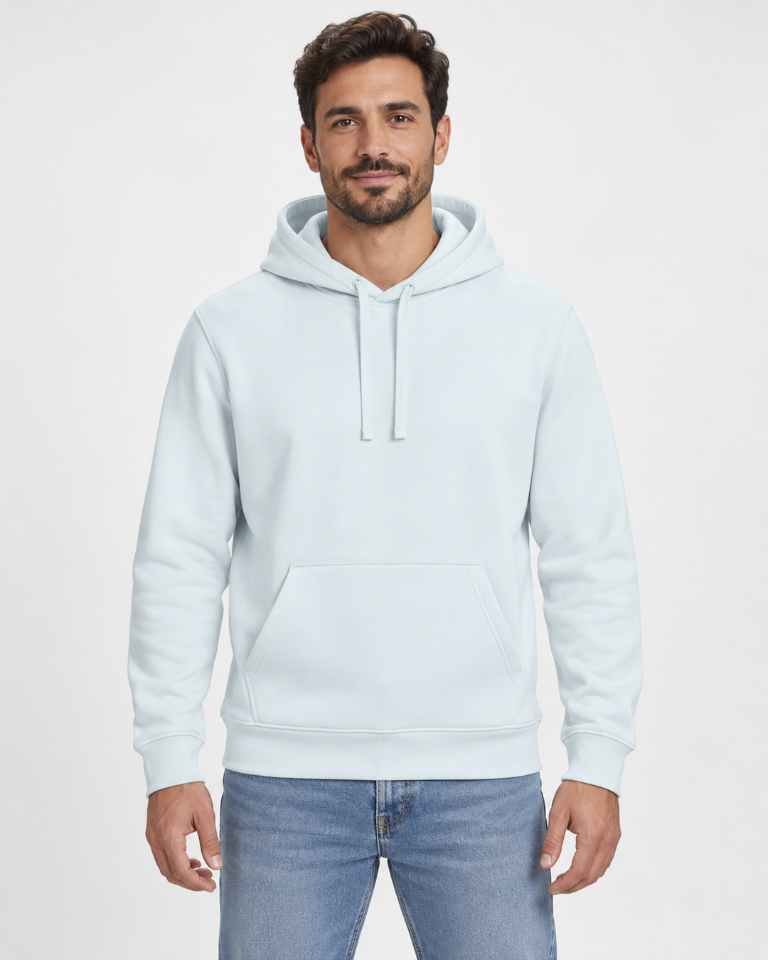 Sitztgut Unisex-Hoodie mit Kängurutasche – Blue Ice – Vorderansicht
