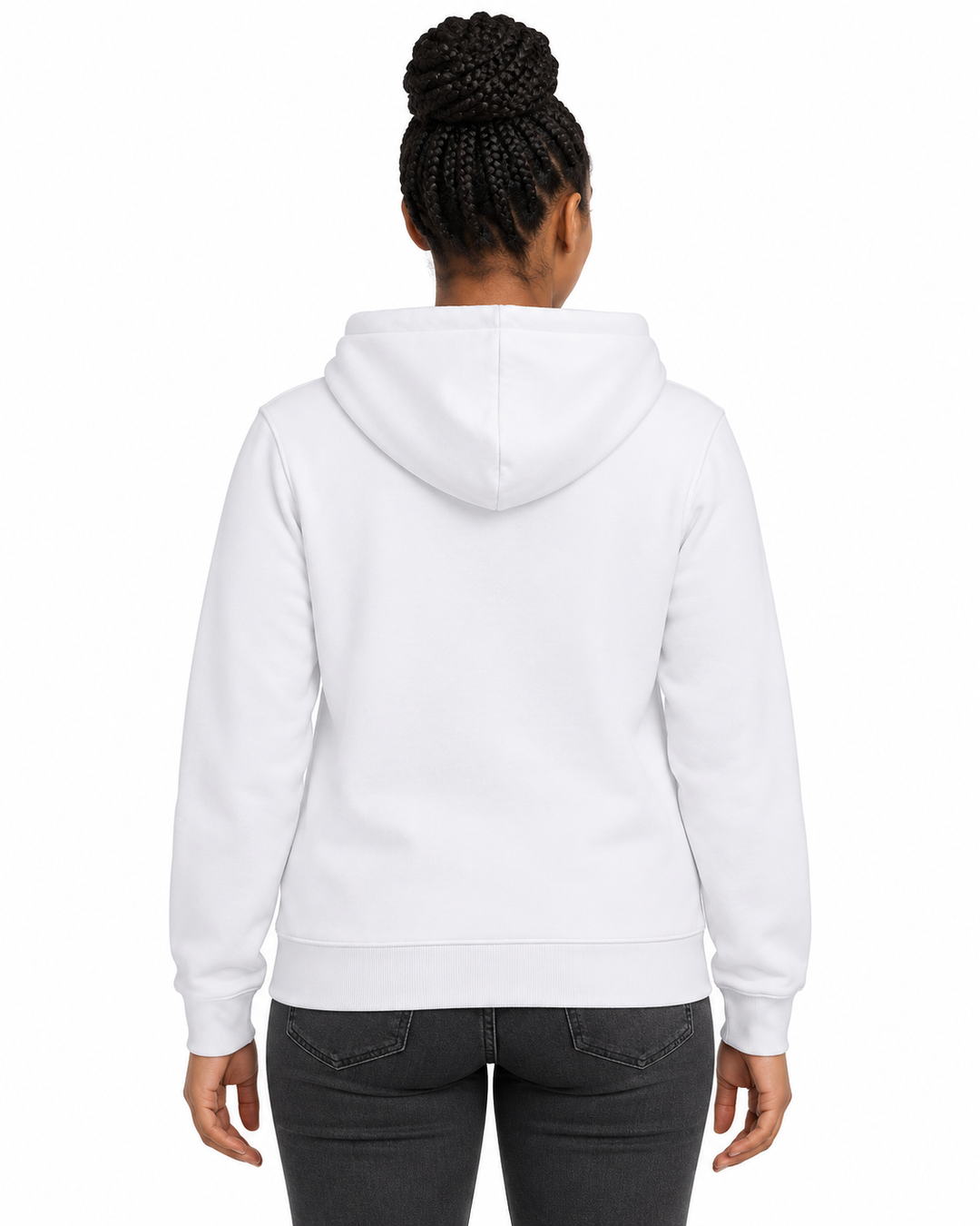 Sitztgut Damen-Hoodie aus Baumwolle, 350 g/m² – Weiß – Rückenansicht