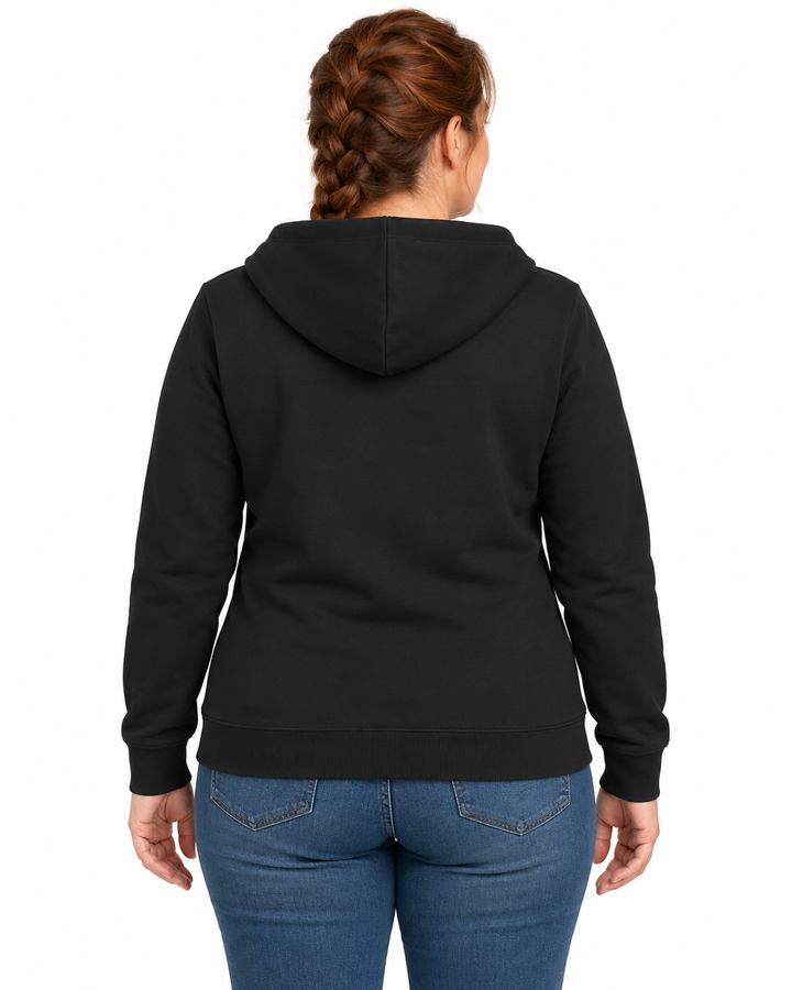 Sitztgut Damen-Hoodie aus Baumwolle, 350 g/m² – Schwarz – Rückenansicht