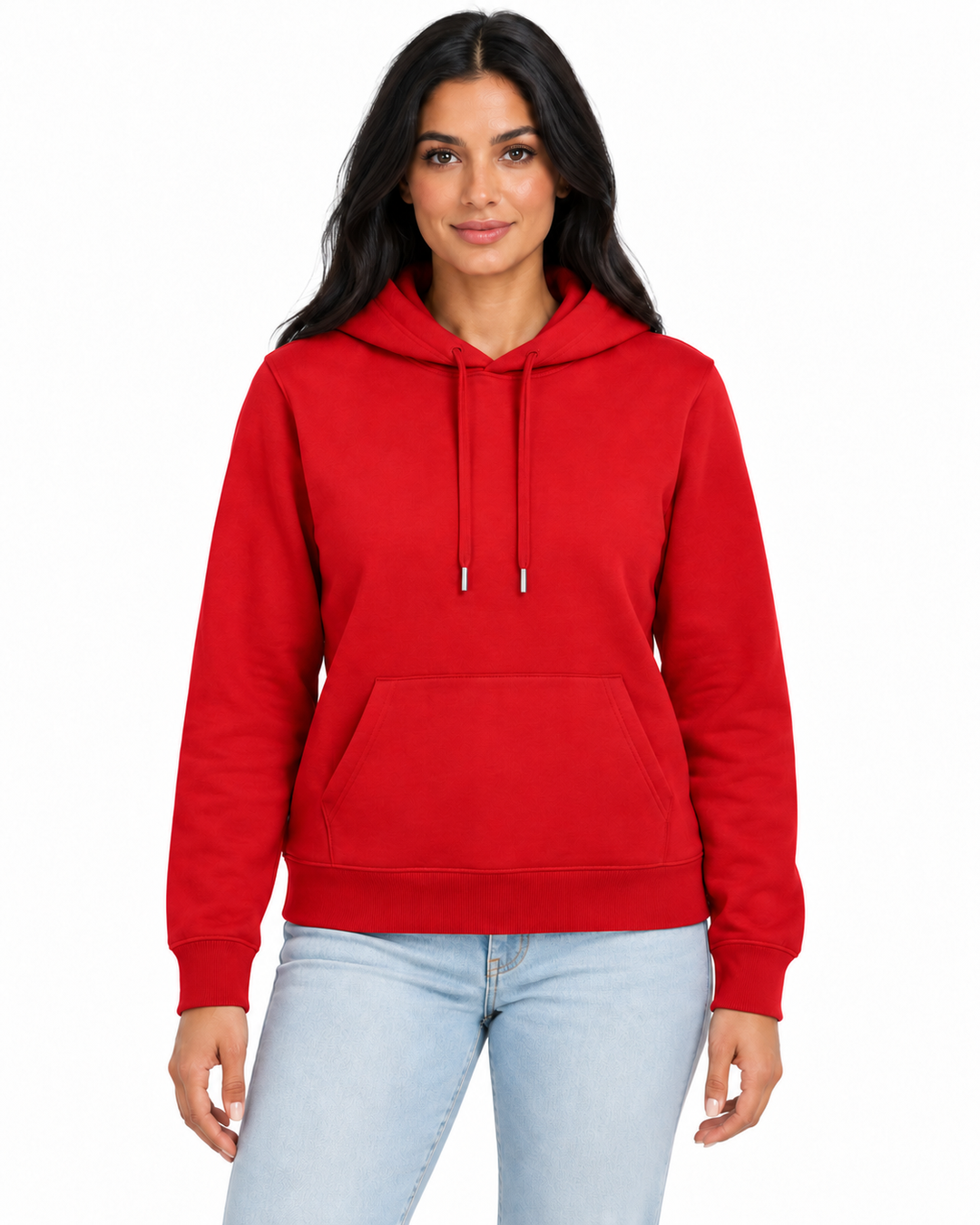 Sitztgut Damen-Hoodie aus Baumwolle, 350 g/m² – Red – Vorderansicht