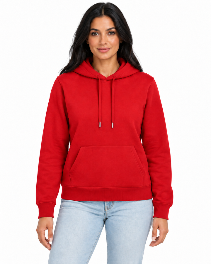 Sitztgut Damen-Hoodie aus Baumwolle, 350 g/m² – Red – Vorderansicht