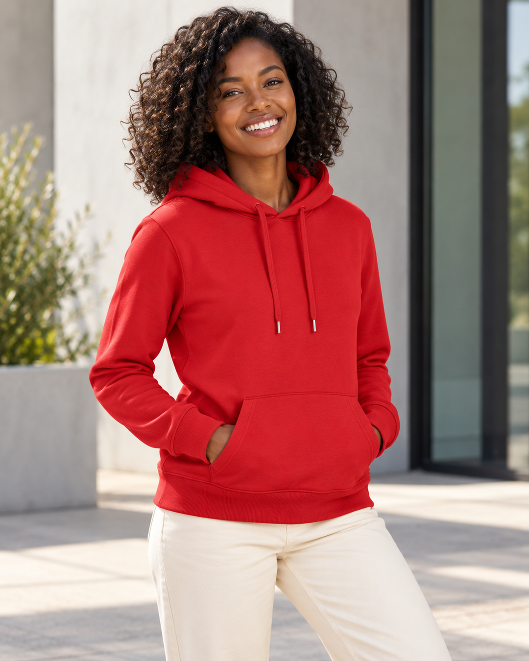 Sitztgut Damen-Hoodie aus Baumwolle, 350 g/m² – Red – Alltagsansicht