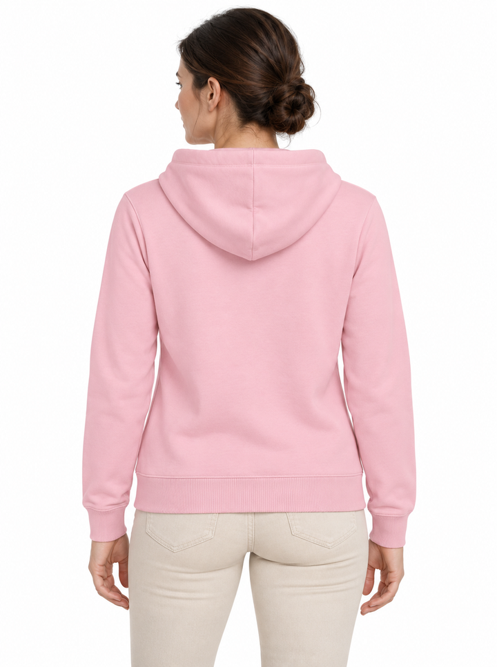 Sitztgut Damen-Hoodie aus Baumwolle, 350 g/m² – Cotton Pink – Rückenansicht