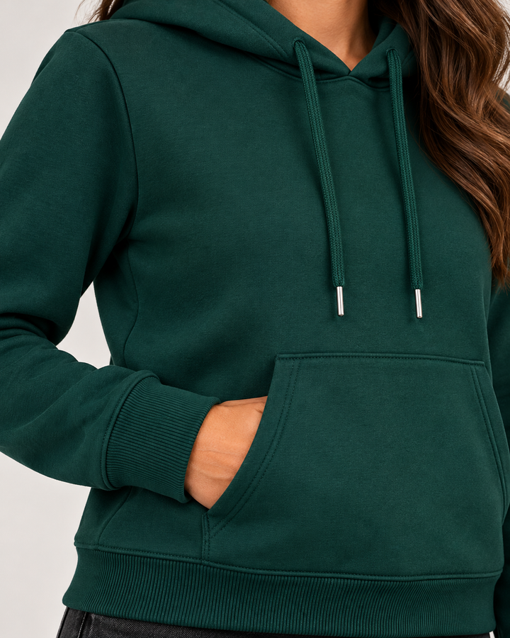 Sitztgut Damen-Hoodie aus Baumwolle, 350 g/m² – Glazed Green – Materialdetail