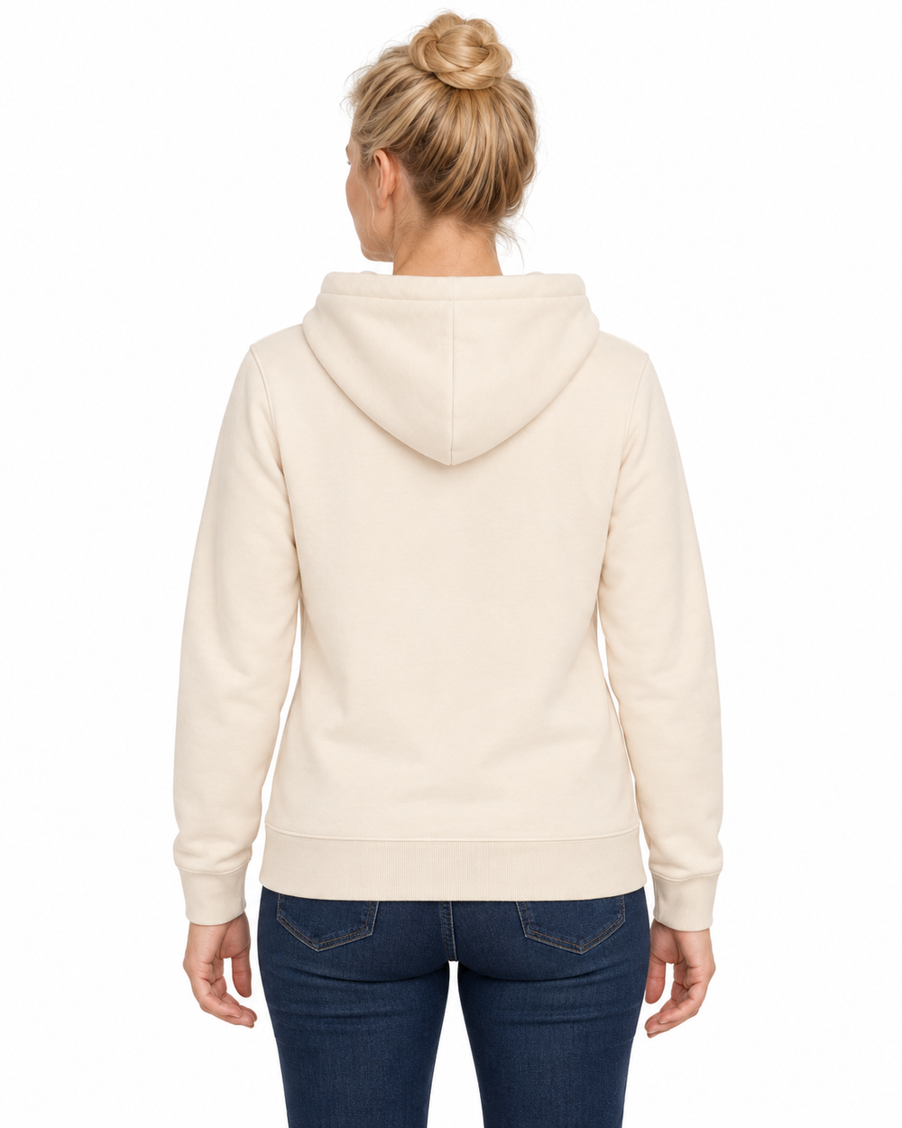 Sitztgut Damen-Hoodie aus Baumwolle, 350 g/m² – Natur – Rückenansicht