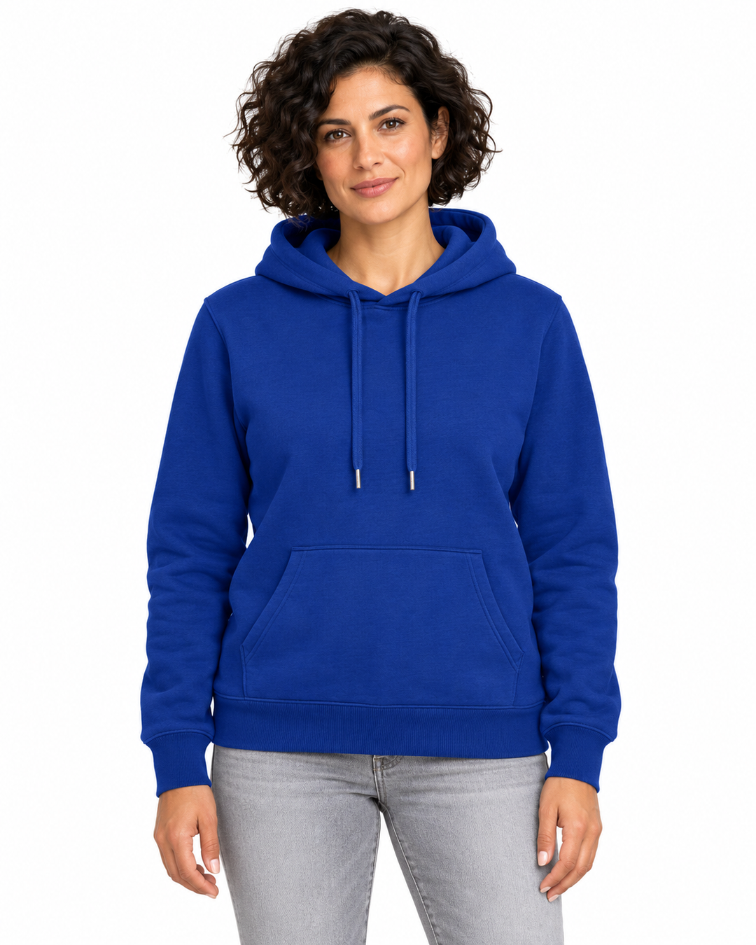 Sitztgut Damen-Hoodie aus Baumwolle, 350 g/m² – Worker Blue – Vorderansicht
