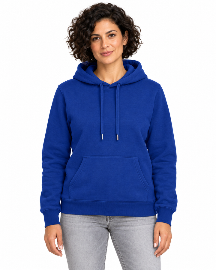 Sitztgut Damen-Hoodie aus Baumwolle, 350 g/m² – Worker Blue – Vorderansicht