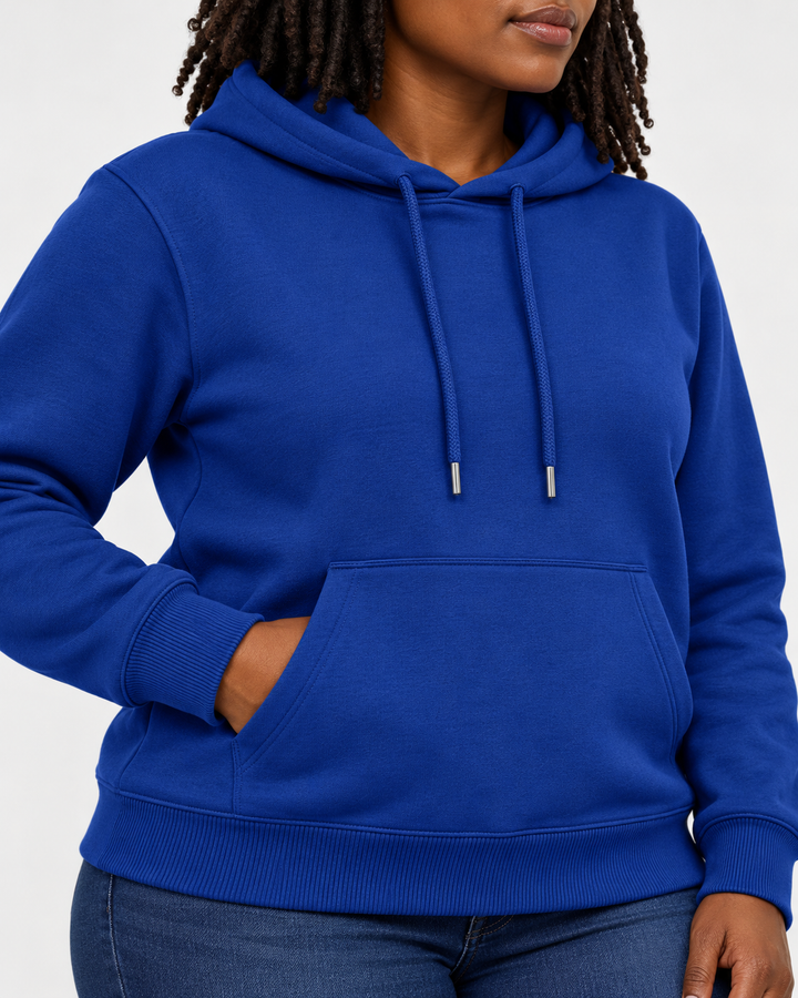 Sitztgut Damen-Hoodie aus Baumwolle, 350 g/m² – Worker Blue – Materialdetail