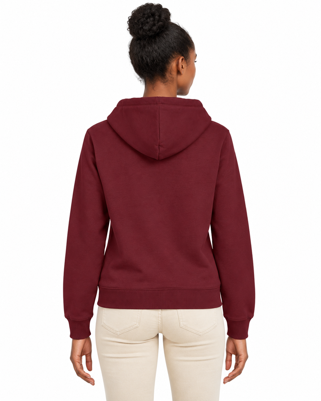 Sitztgut Damen-Hoodie aus Baumwolle, 350 g/m² – Burgundy – Rückenansicht