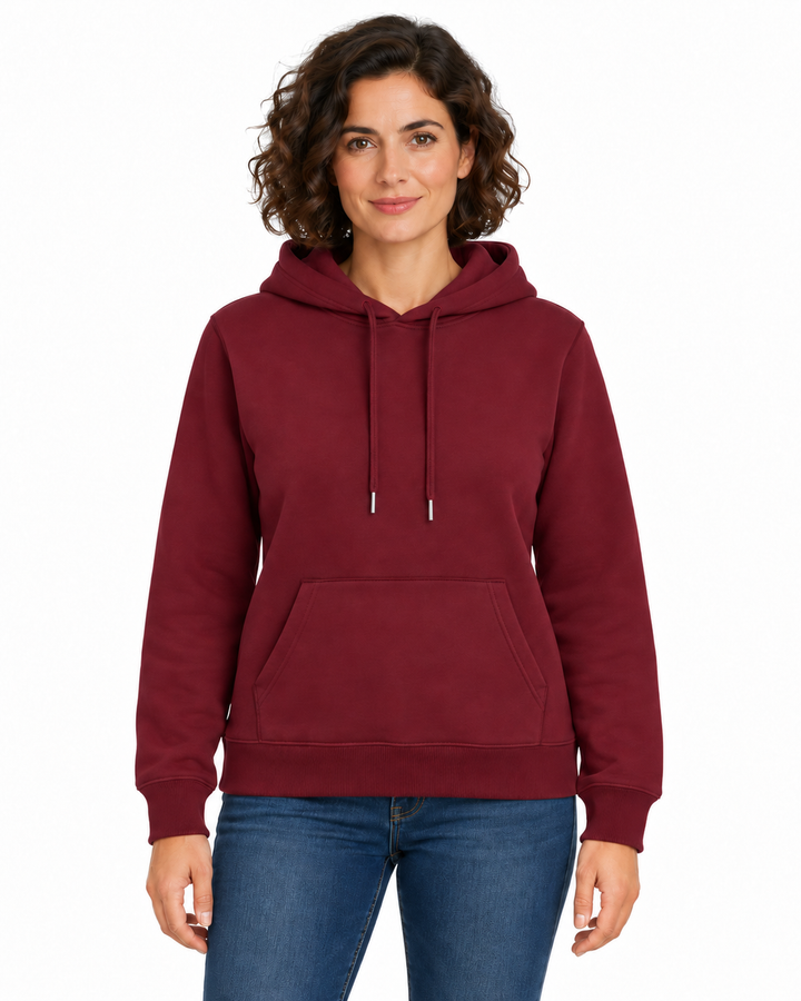 Sitztgut Damen-Hoodie aus Baumwolle, 350 g/m² – Burgundy – Vorderansicht