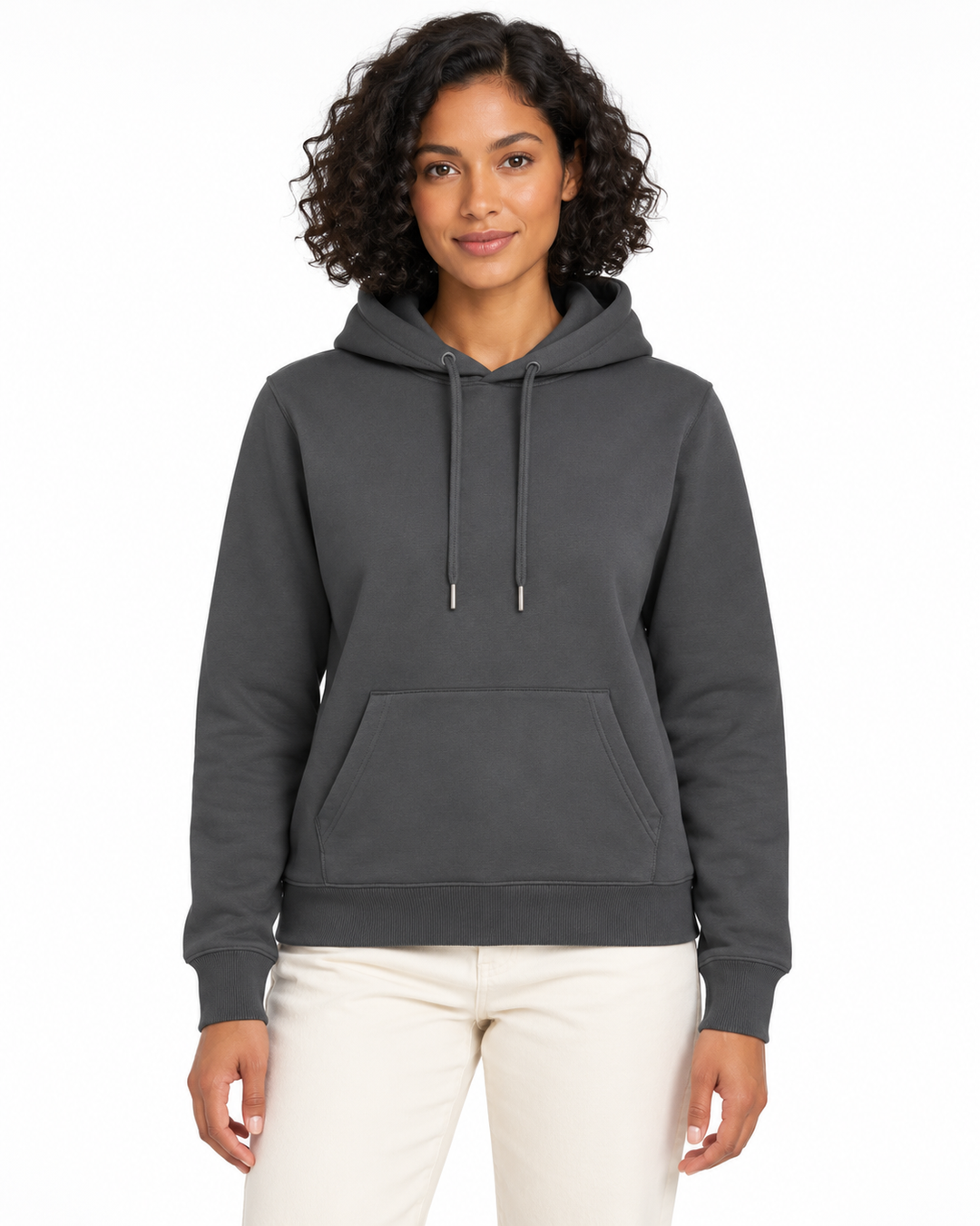 Sitztgut Damen-Hoodie aus Baumwolle, 350 g/m² – Anthracite – Vorderansicht