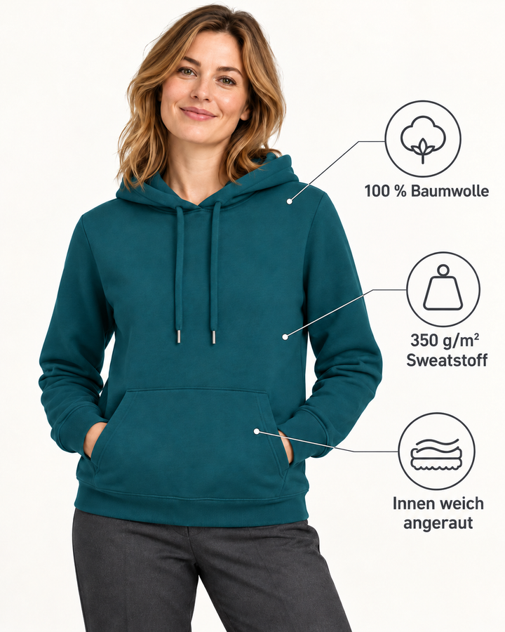 Sitztgut Damen-Hoodie aus Baumwolle, 350 g/m² – Stargazer – Produktdetails