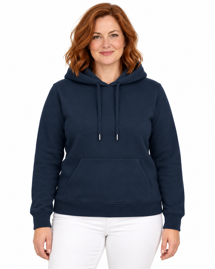 Sitztgut Damen-Hoodie aus Baumwolle, 350 g/m² – Marineblau – Vorderansicht