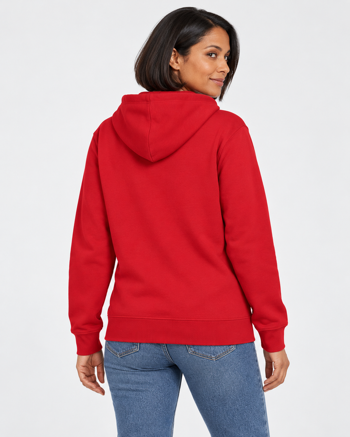 Sitztgut Unisex-Hoodie mit Kängurutasche – Red – Rückenansicht