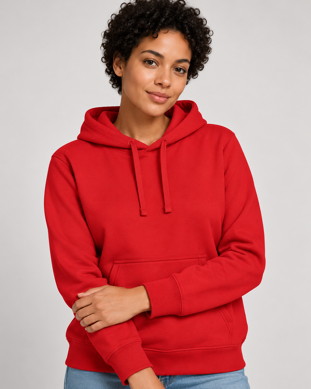 Sitztgut Unisex-Hoodie mit Kängurutasche – Red – Materialdetail