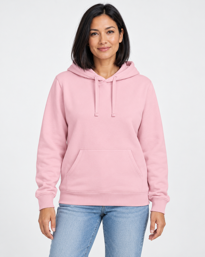 Sitztgut Unisex-Hoodie mit Kängurutasche – Cotton Pink – Vorderansicht