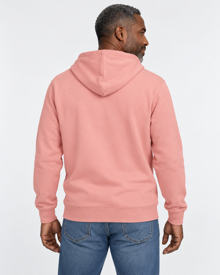 Sitztgut Unisex-Hoodie mit Kängurutasche – Canyon Pink – Rückenansicht