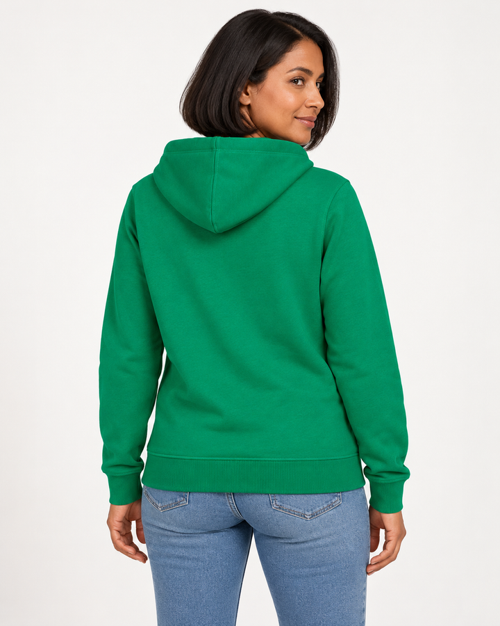 Sitztgut Unisex-Hoodie mit Kängurutasche – Verdant Green – Rückenansicht