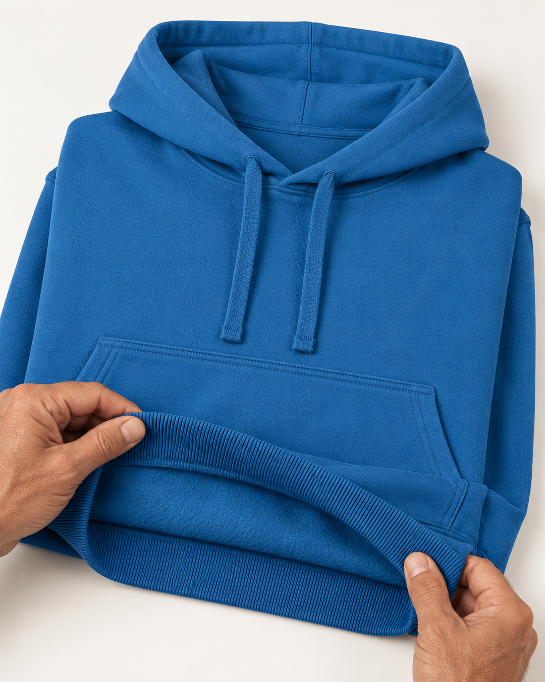 Sitztgut Unisex-Hoodie aus Baumwolle, Oversized Fit – Blau (Mindful Blue) – Materialdetail