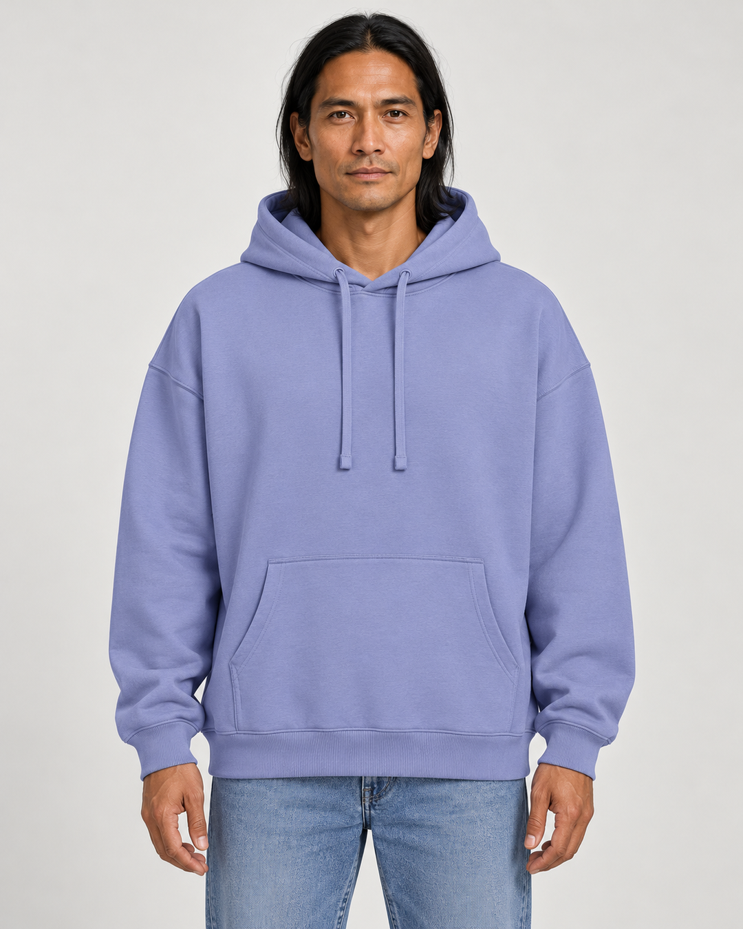 Sitztgut Unisex-Hoodie aus Baumwolle, Oversized Fit – Violet – Vorderansicht