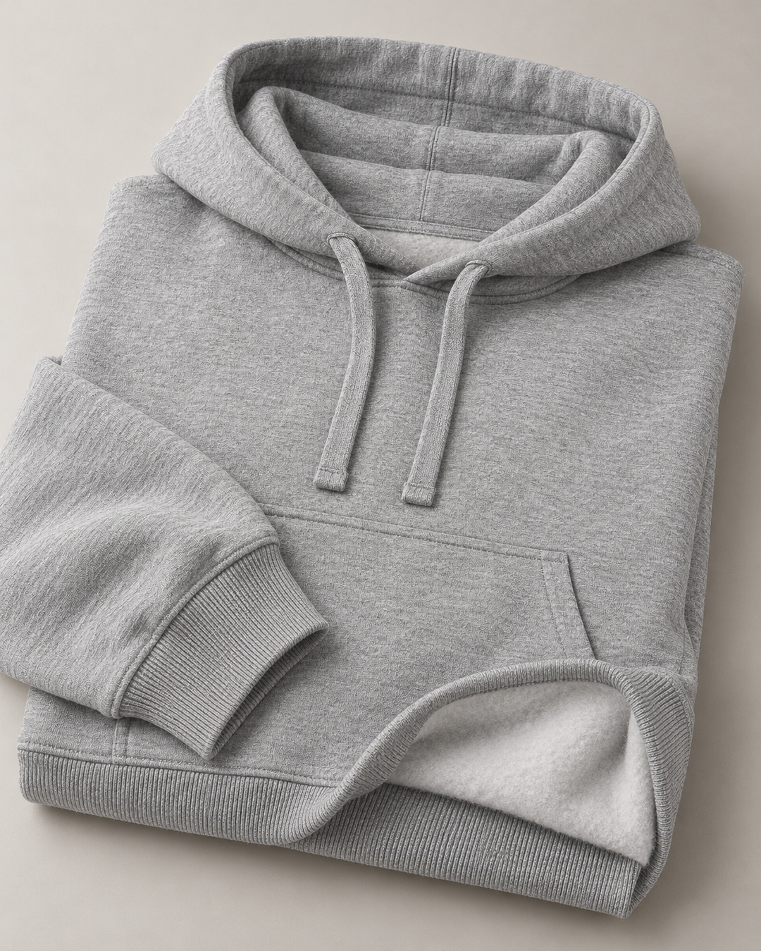 Sitztgut Unisex-Hoodie aus Baumwolle, Oversized Fit – Grau meliert (Heather Grey) – Materialdetail