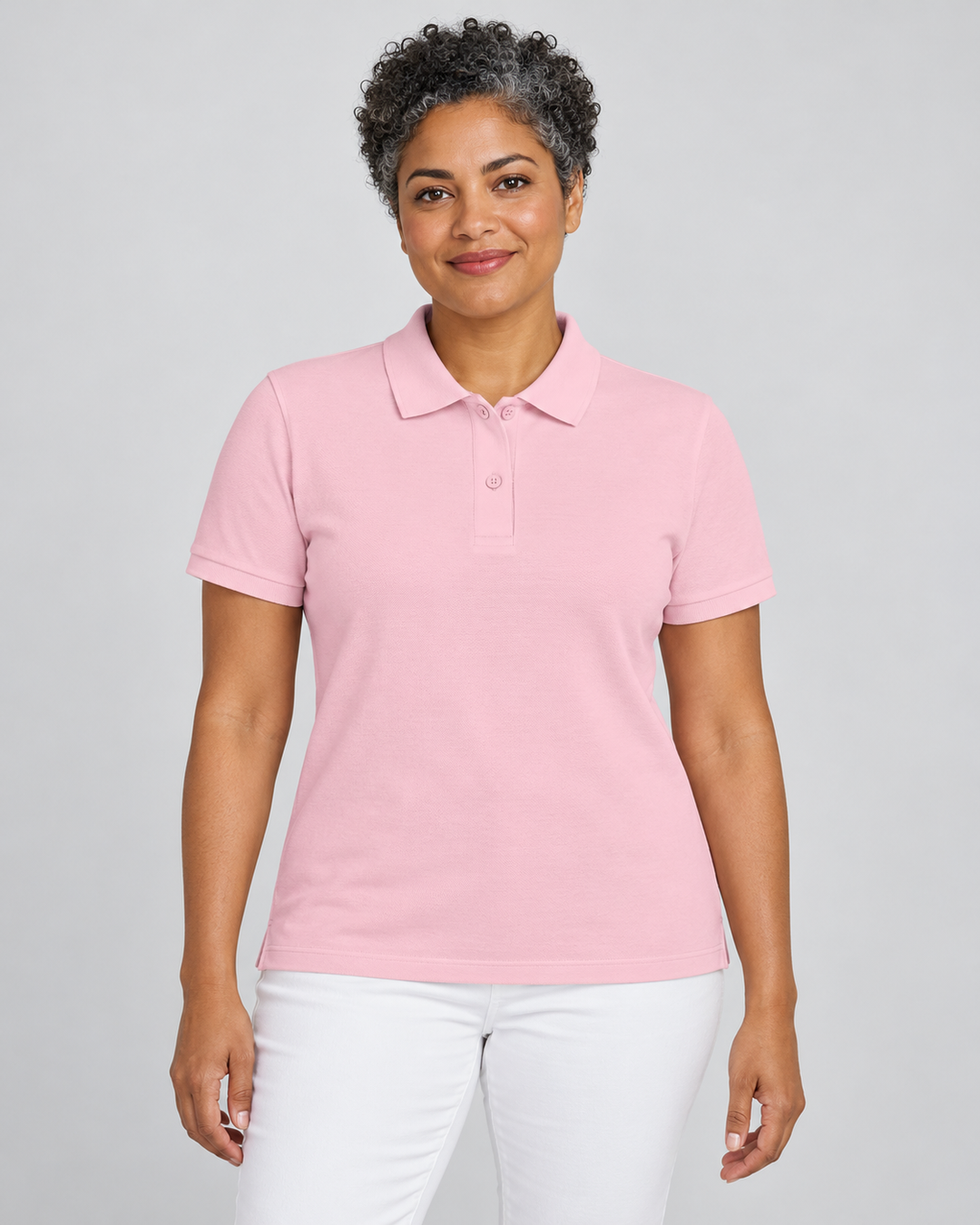 Sitztgut Damen-Poloshirt aus Baumwoll-Piqué, 185 g/m² – Cotton Pink – Vorderansicht
