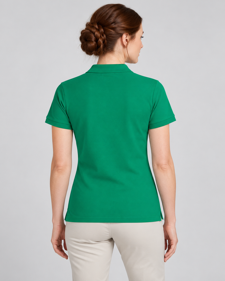 Sitztgut Damen-Poloshirt aus Baumwoll-Piqué, 185 g/m² – Verdant Green – Rückenansicht