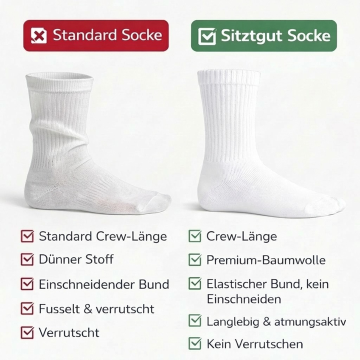 Sitztgut Herren Socken Hoch | Hochwertig | Bequem